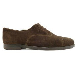 Polo Ralph Lauren Italy Brown Suede Lace Up Cap Toe Oxfords Shoes Men's 11 D